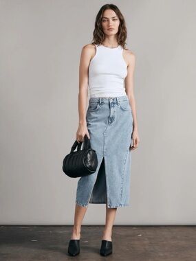 RAG & BONE • Pencil Splice Midi Skirt in Alisha